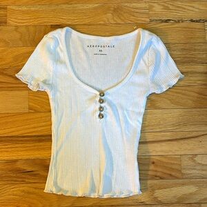 Aeropostale Button Baby Tee / Size XS